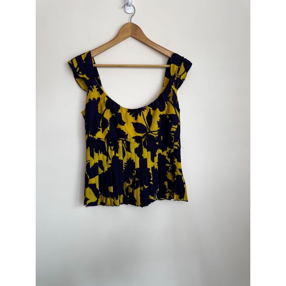 Moschino Cheap & Chic Silk Pleated Peplum Top Size 10 - Picture 1 of 7